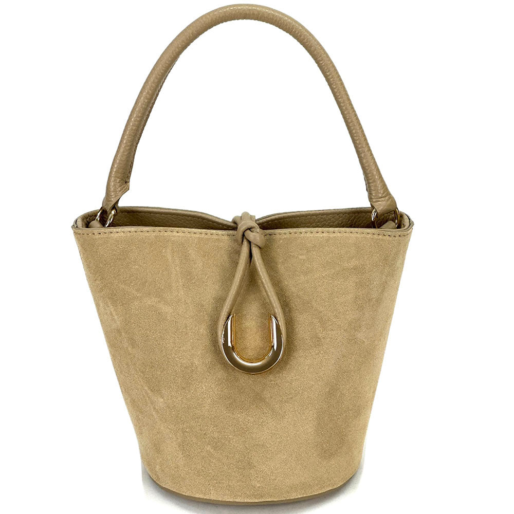 Nadia Leather Bucket Bag - Made In Italy