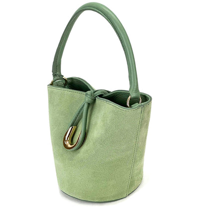 Nadia Leather Bucket Bag - Made In Italy