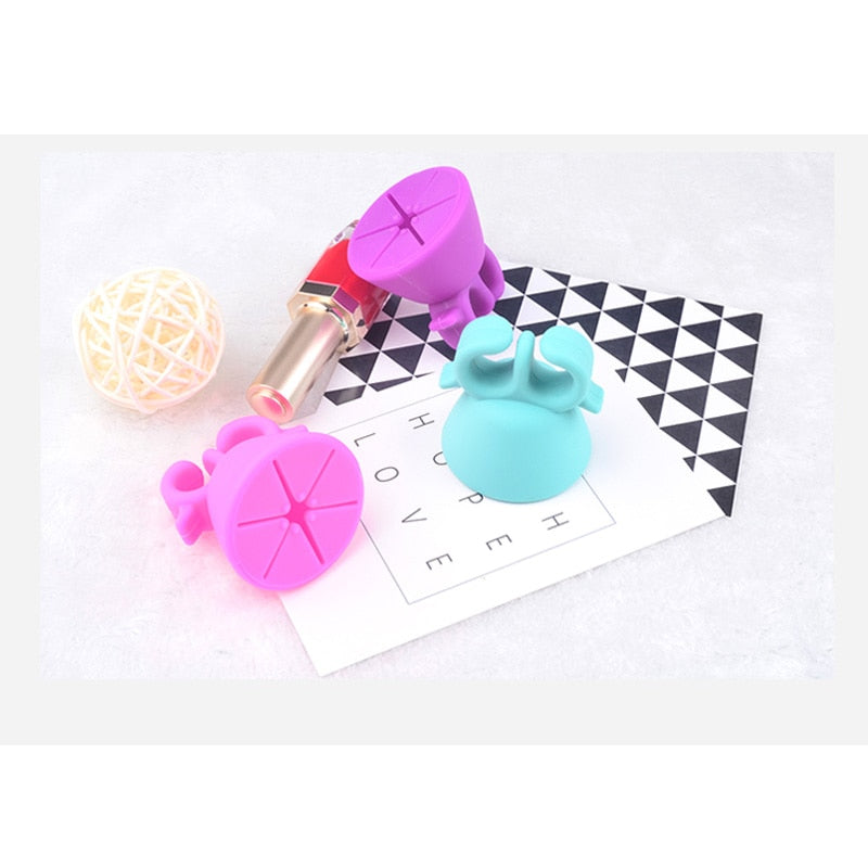 Nail Art Finger Ring Style Gel Polish Varnish Wearable Flexible Silicone Holder Stand Support Manicure Tools