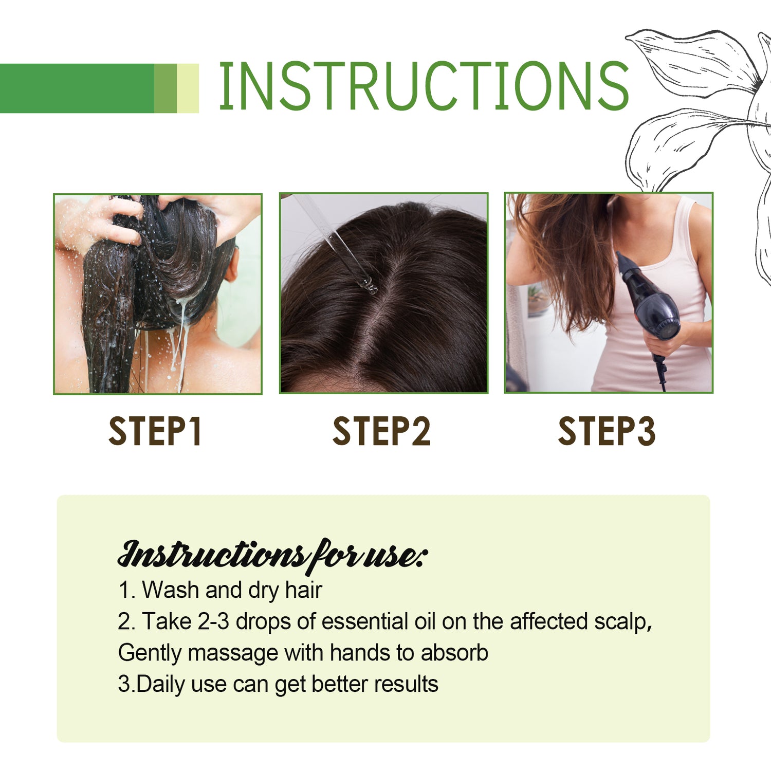 OUHOE Hair Care Oil, Repair Damage Improve Dry Hair Prevent Hair Loss And Smooth Essential Oil