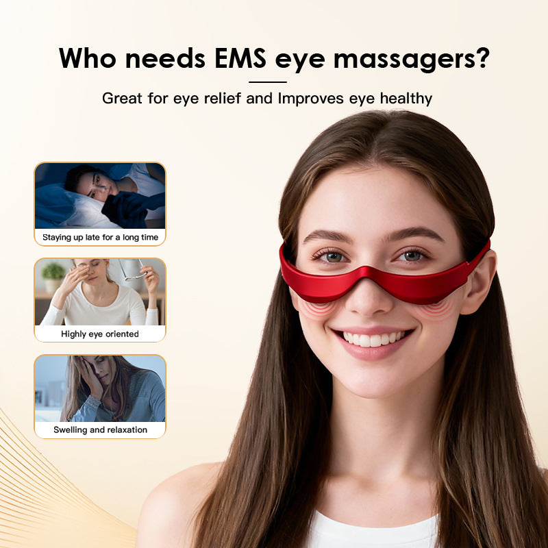 Eye Massager with 3D Red Light Therapy for Dark Circles, LED Beauty Eye Care Device