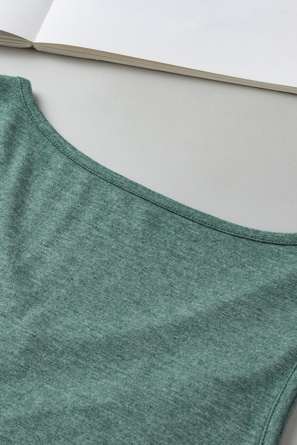 Mist Green V-Neck Ruched Sleeveless Top