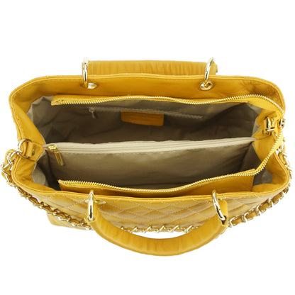 Severa Italian Genuine Leather Quilted Handbag - Made In Italy