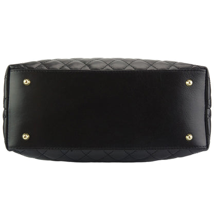 Severa Italian Genuine Leather Quilted Handbag - Made In Italy