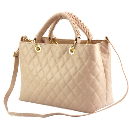 Severa Italian Genuine Leather Quilted Handbag - Made In Italy