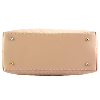 Severa Italian Genuine Leather Quilted Handbag - Made In Italy