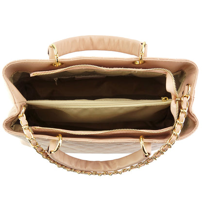 Severa Italian Genuine Leather Quilted Handbag - Made In Italy