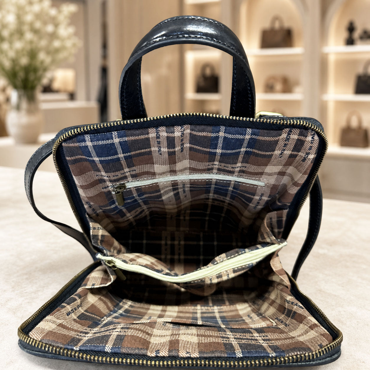 Fiammetta Convertible Hand-Dyed Italian Leather Organizer Backpack - Made In Italy