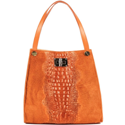 CARRY IT Italian Cow Leather Tote Bag - Made In Italy