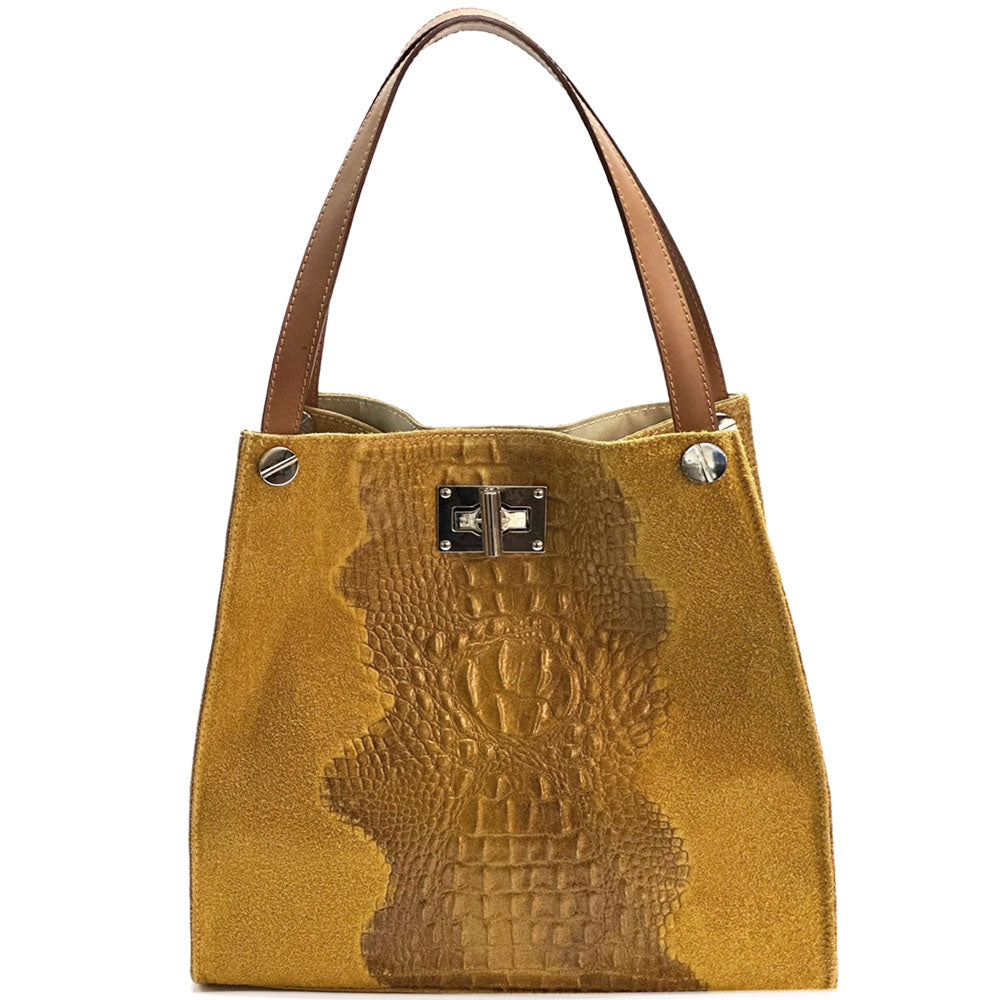 CARRY IT Italian Cow Leather Tote Bag - Made In Italy