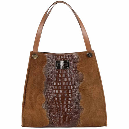 CARRY IT Italian Cow Leather Tote Bag - Made In Italy
