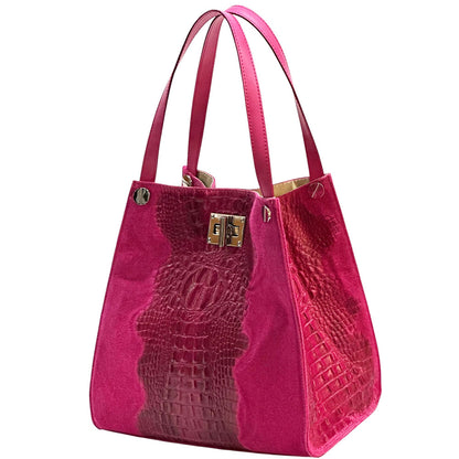 CARRY IT Italian Cow Leather Tote Bag - Made In Italy