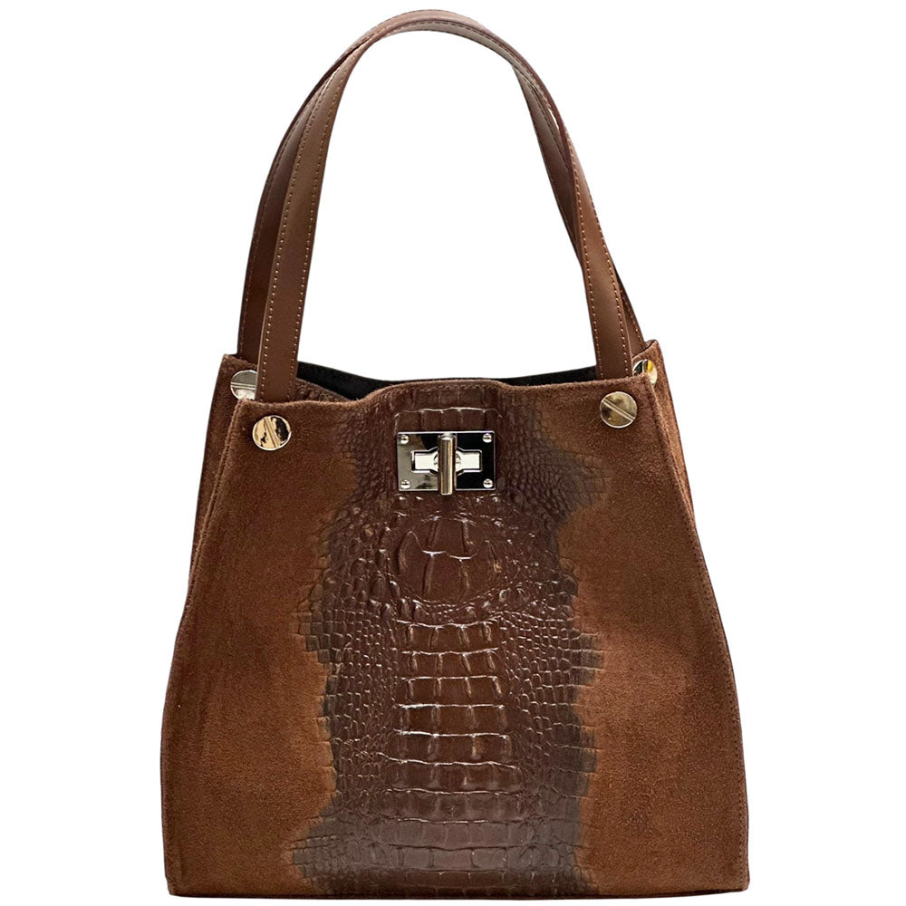 CARRY IT Italian Cow Leather Tote Bag - Made In Italy
