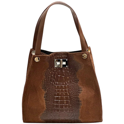 CARRY IT Italian Cow Leather Tote Bag - Made In Italy