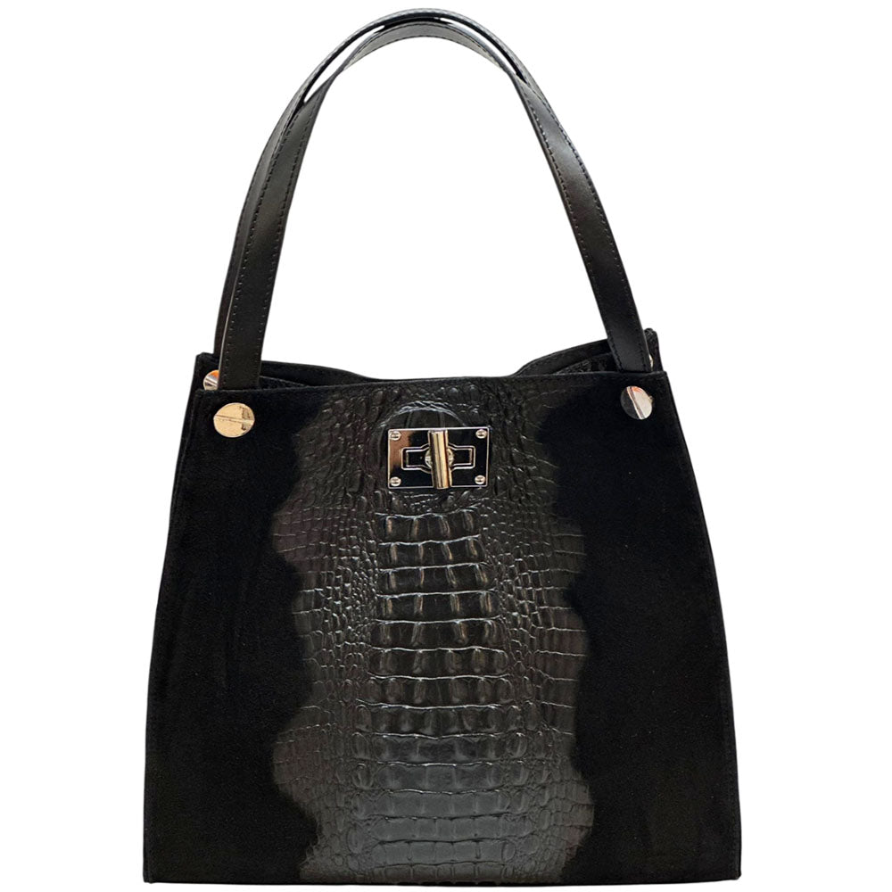 CARRY IT Italian Cow Leather Tote Bag - Made In Italy