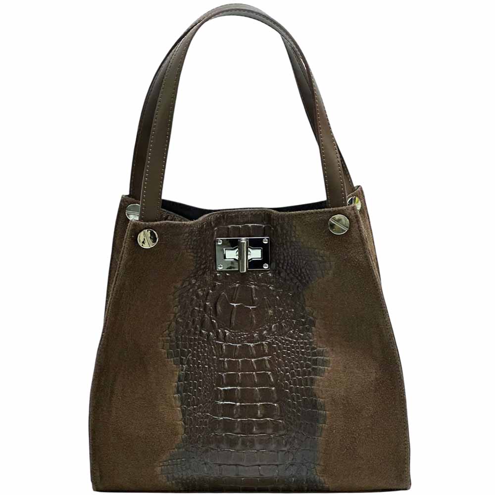 CARRY IT Italian Cow Leather Tote Bag - Made In Italy