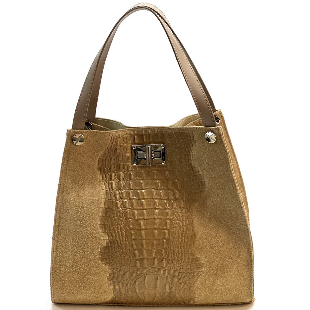 CARRY IT Italian Cow Leather Tote Bag - Made In Italy