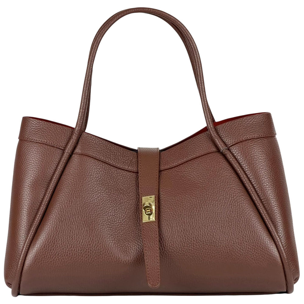 Ottilia Grande Cow Leather Shoulder Bag - Made In Italy