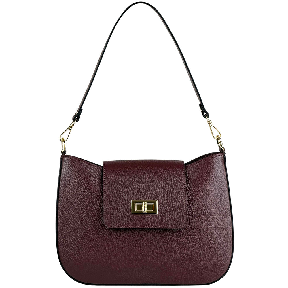 Costanza Structured Leather Shoulder Bag - Made In Italy