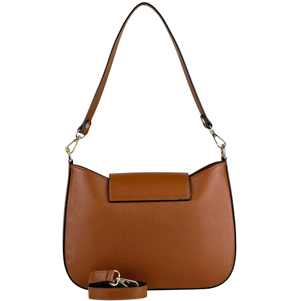 Costanza Structured Leather Shoulder Bag - Made In Italy