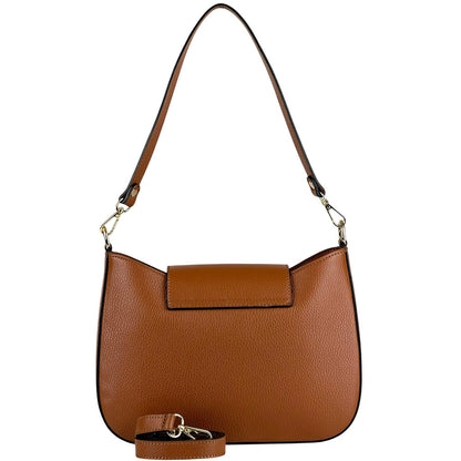 Costanza Structured Leather Shoulder Bag - Made In Italy