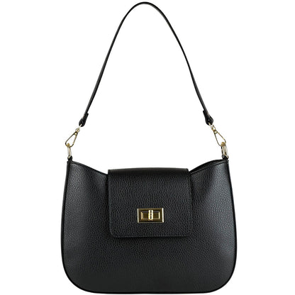 Costanza Structured Leather Shoulder Bag - Made In Italy