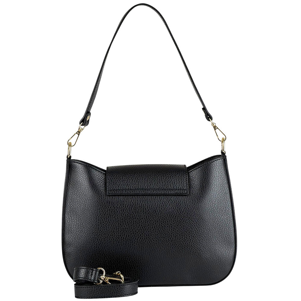 Costanza Structured Leather Shoulder Bag - Made In Italy
