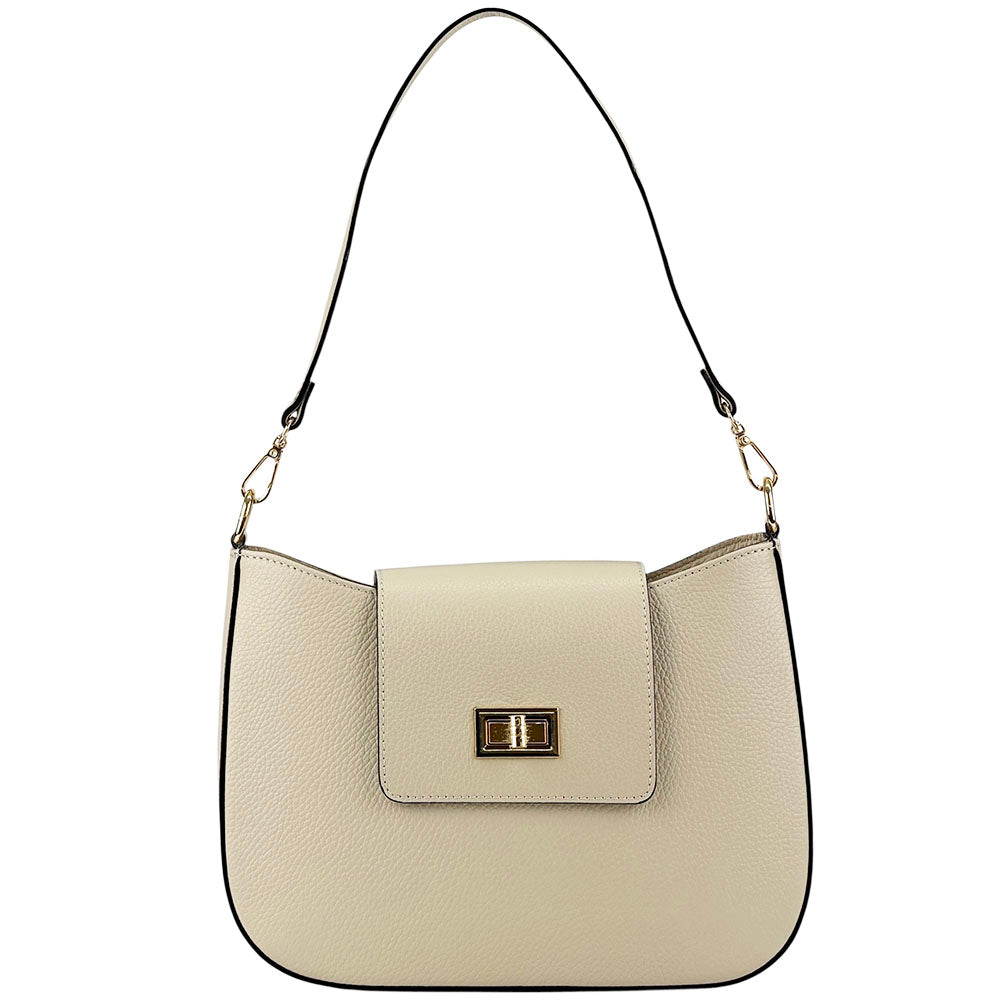 Costanza Structured Leather Shoulder Bag - Made In Italy