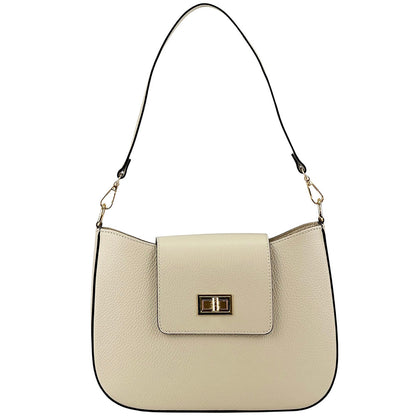 Costanza Structured Leather Shoulder Bag - Made In Italy