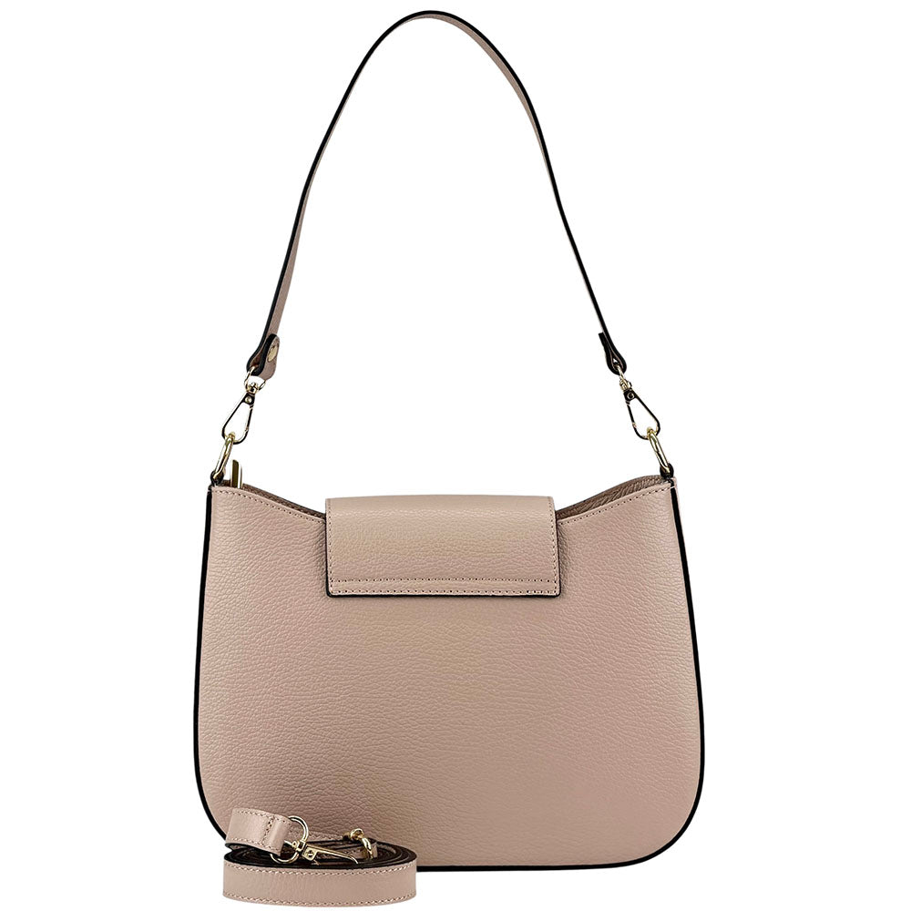 Costanza Structured Leather Shoulder Bag - Made In Italy