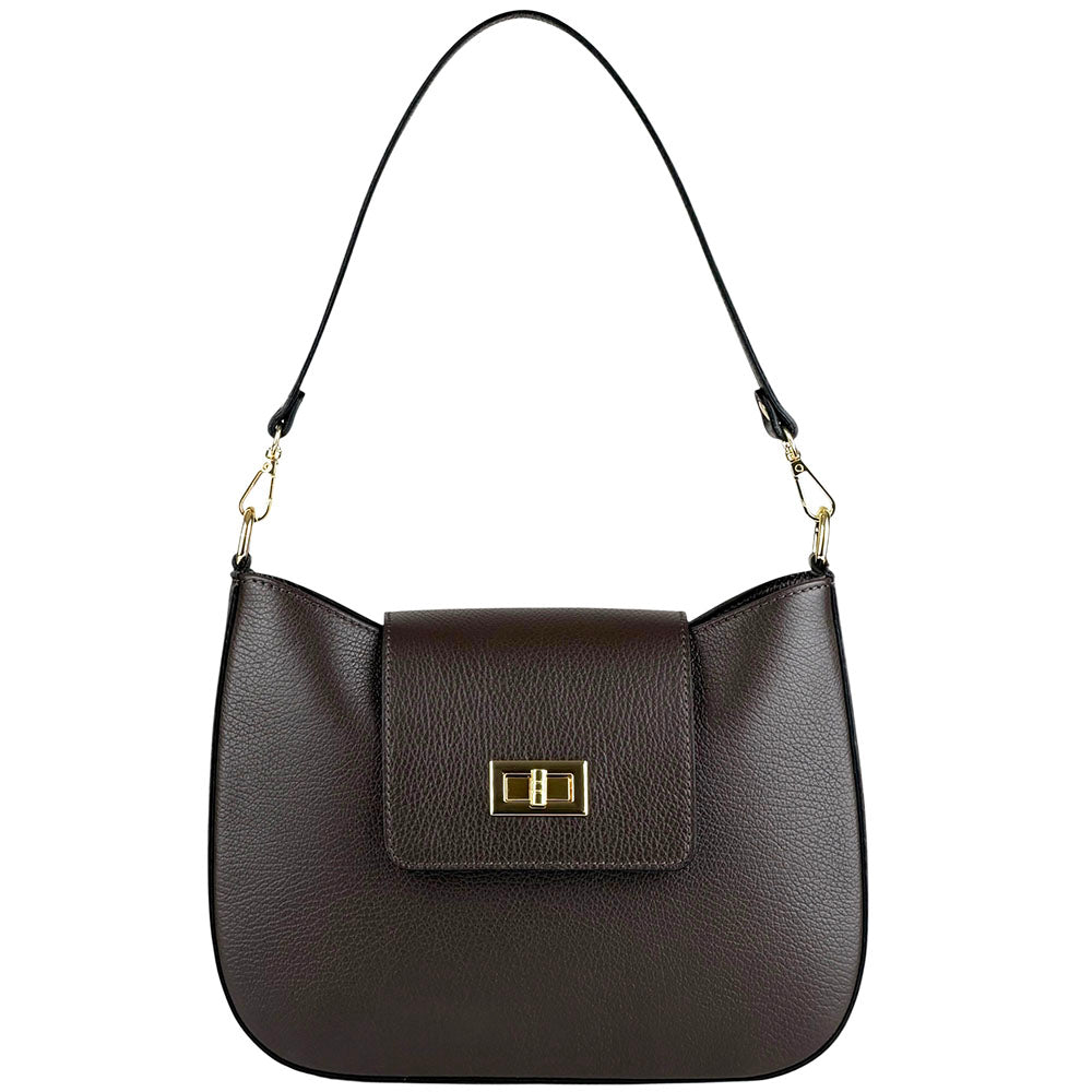 Costanza Structured Leather Shoulder Bag - Made In Italy