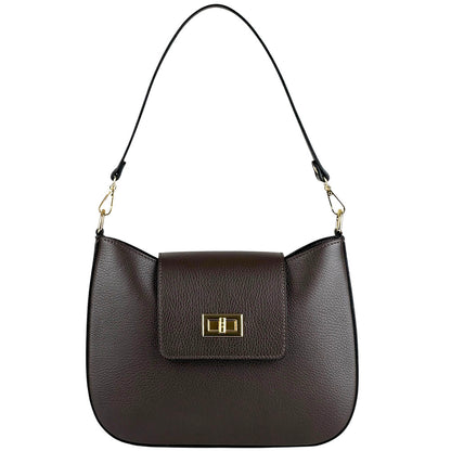 Costanza Structured Leather Shoulder Bag - Made In Italy