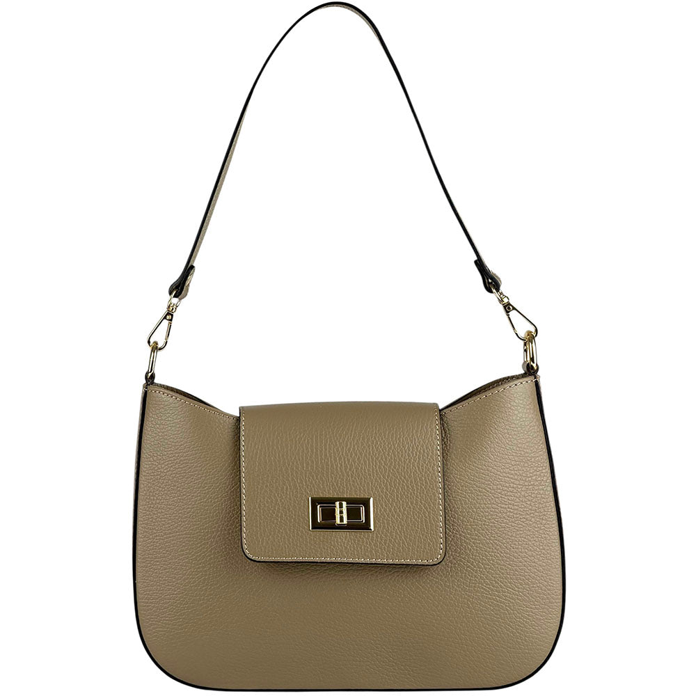 Costanza Structured Leather Shoulder Bag - Made In Italy