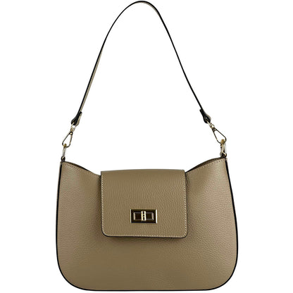Costanza Structured Leather Shoulder Bag - Made In Italy