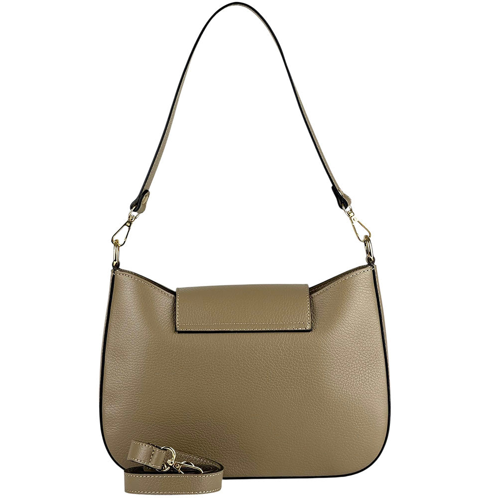 Costanza Structured Leather Shoulder Bag - Made In Italy