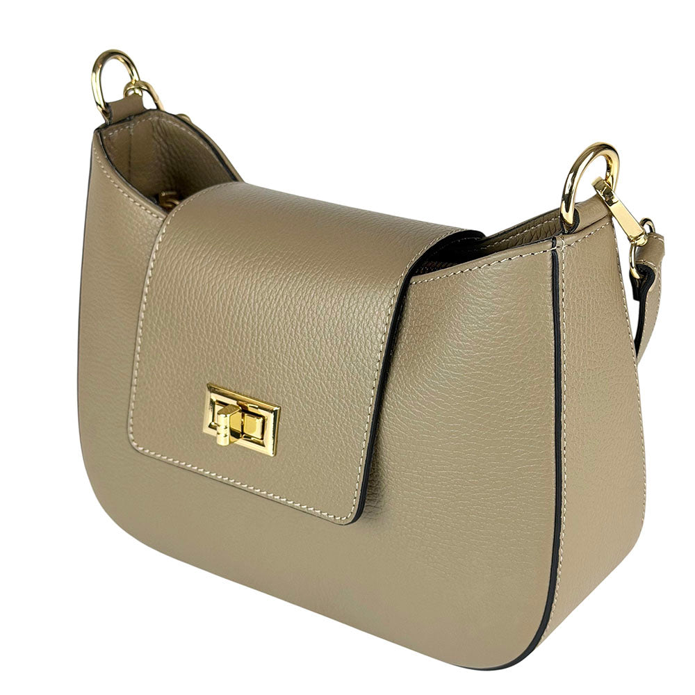 Costanza Structured Leather Shoulder Bag - Made In Italy