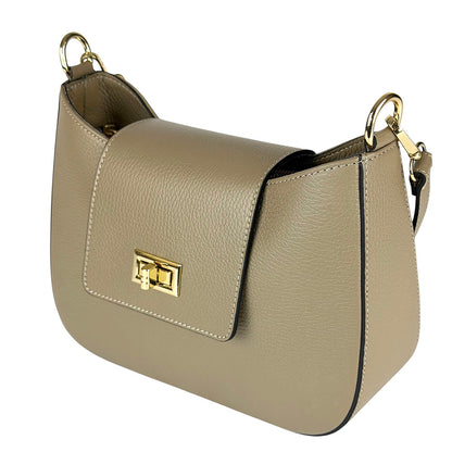 Costanza Structured Leather Shoulder Bag - Made In Italy