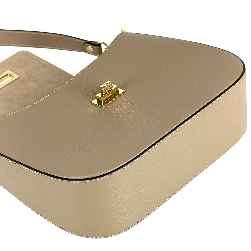 Costanza Structured Leather Shoulder Bag - Made In Italy