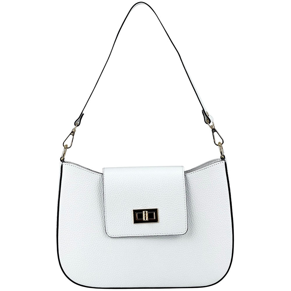 Costanza Structured Leather Shoulder Bag - Made In Italy