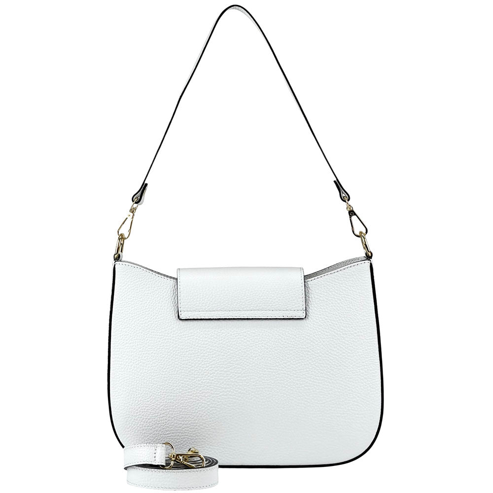 Costanza Structured Leather Shoulder Bag - Made In Italy