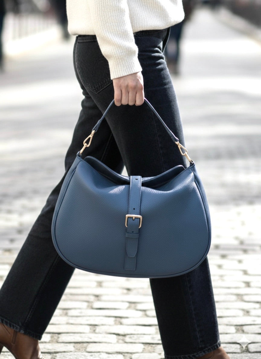 Ardea Cow Leather Shoulder Bag - Made In Italy