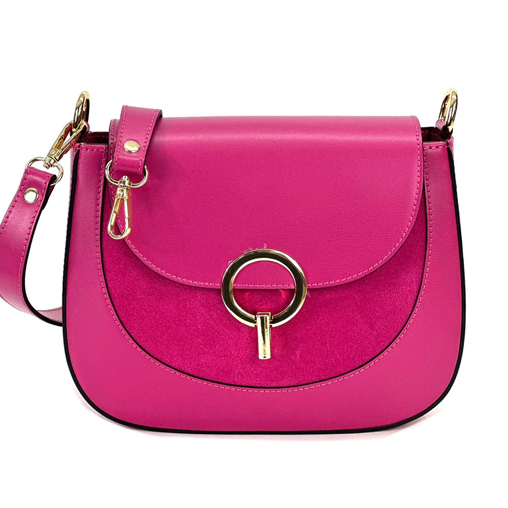 Enrica Convertible Leather Shoulder Bag - Made In Italy