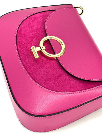 Enrica Convertible Leather Shoulder Bag - Made In Italy