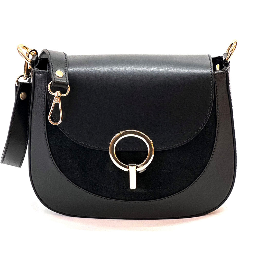 Enrica Convertible Leather Shoulder Bag - Made In Italy
