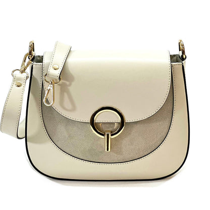 Enrica Convertible Leather Shoulder Bag - Made In Italy