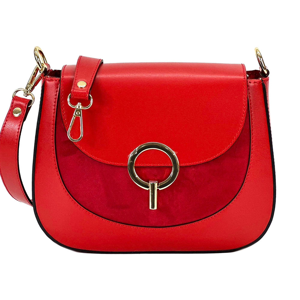 Enrica Convertible Leather Shoulder Bag - Made In Italy