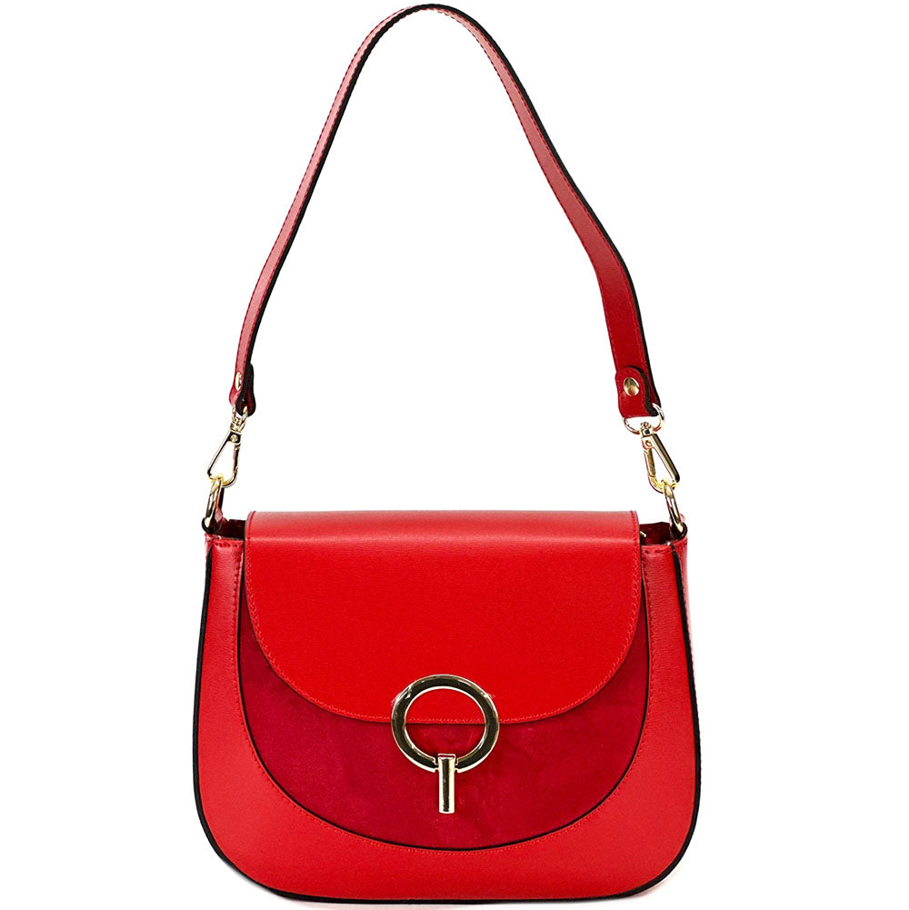 Enrica Convertible Leather Shoulder Bag - Made In Italy