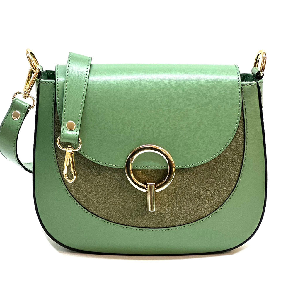 Enrica Convertible Leather Shoulder Bag - Made In Italy