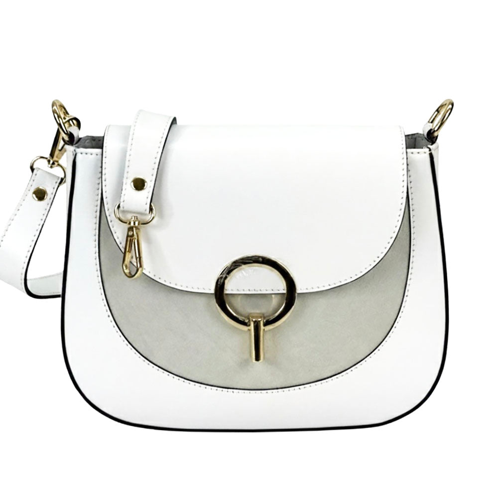 Enrica Convertible Leather Shoulder Bag - Made In Italy