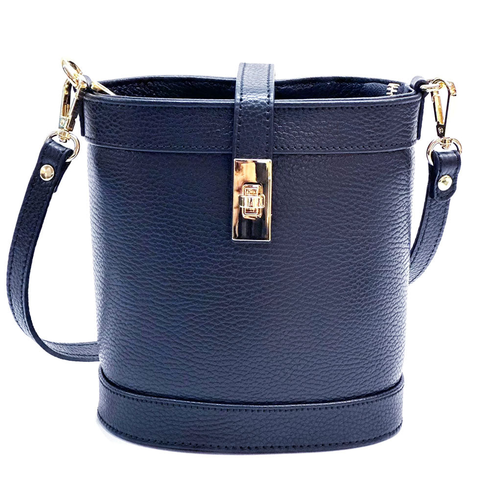 Juliette Cow Leather Bucket Bag - Made In Italy